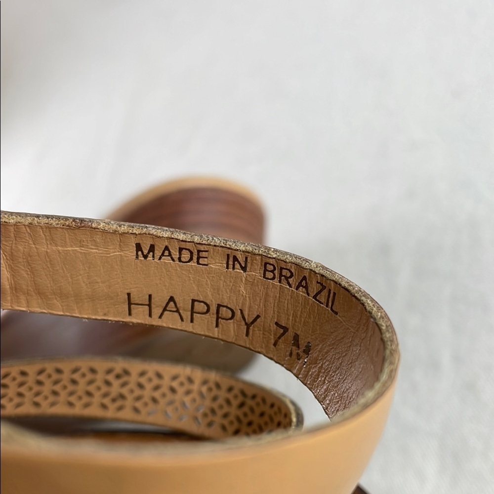Brighton Happy Women's Brown Cutout Wedge Sandals Size 7 - Picture 8 of 8